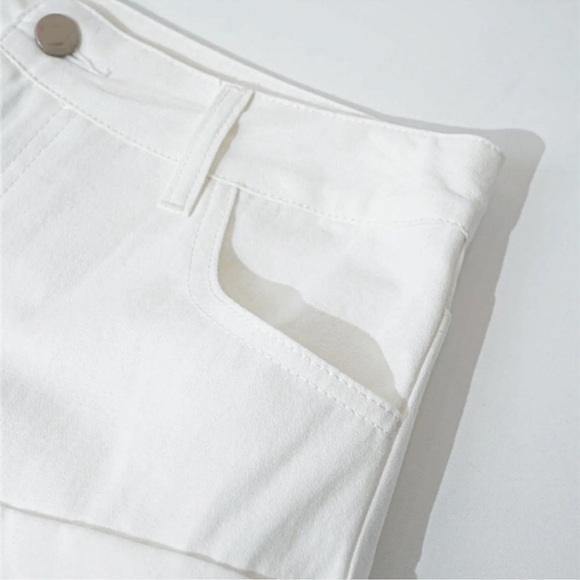 SOON to CASA B| Femme Street Style White Baggy Cargo Denim Wide Womenās Jeans - Picture 7 of 9